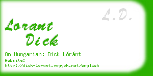 lorant dick business card