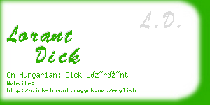 lorant dick business card